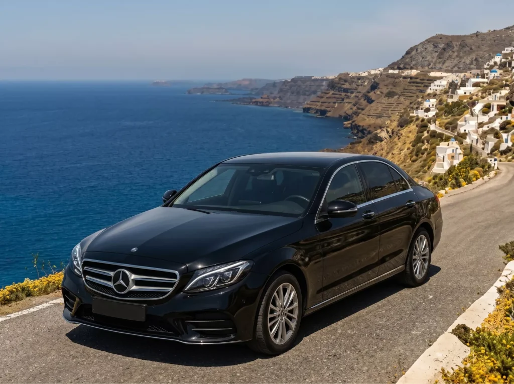 move to santorini transfers e class coastal road