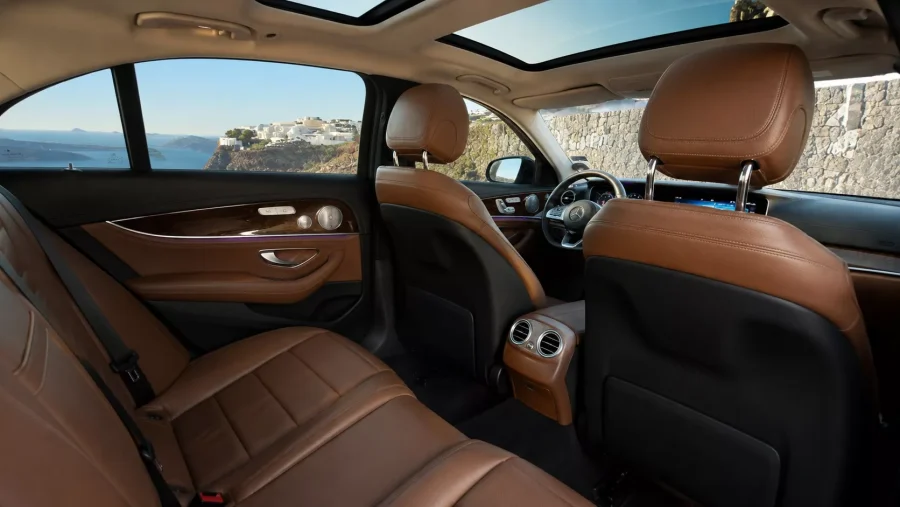 move to santorini transfers e class rear tan interior