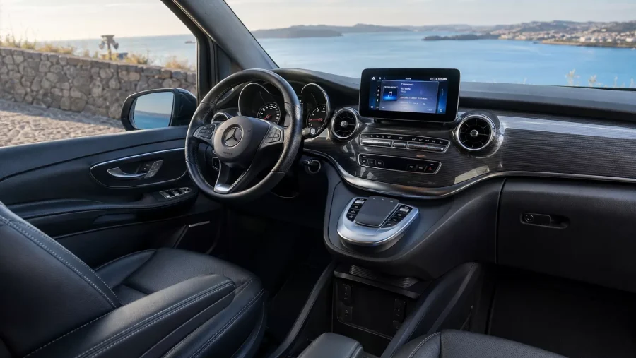 move to santorini transfers v class cockpit dashboard