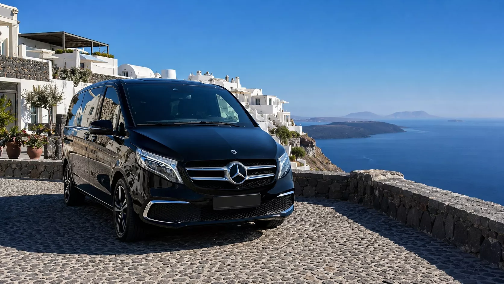 move to santorini transfers v class oia cobblestone